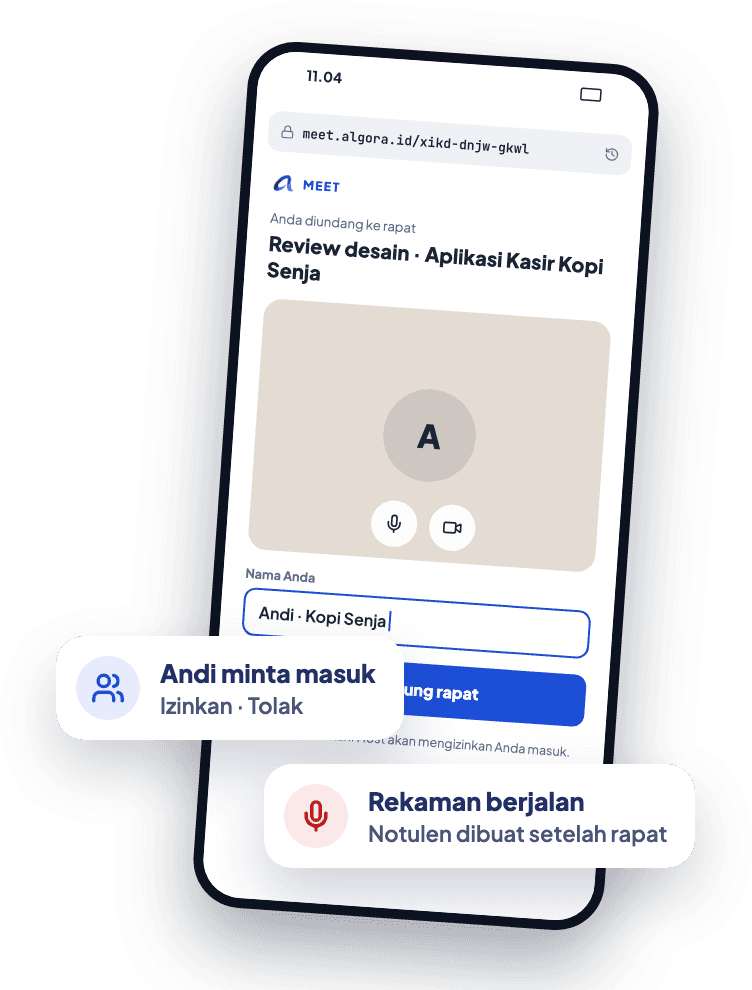 Contoh tampilan ALGORA MEET